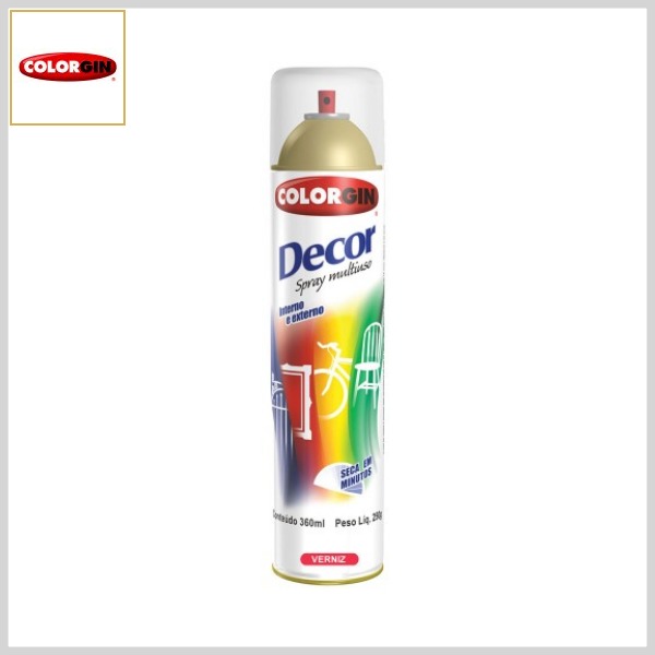 Verniz Spray Decor Uso Geral p/Acabamentos (Lata 250g/360ml)
