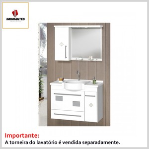 Kit Banheiro Toucador +Espelheira 0.80 Creative Branco