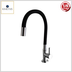 Torneira de Cozinha 1167 C58 Vitacor DelicattaSlim Mesa Bica Flexível 1/4Volta Black/Cromado