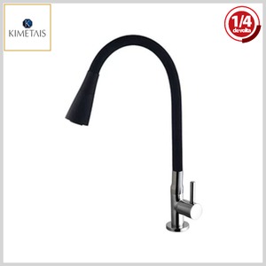 Torneira de Cozinha 1167 C58 Vitacor DuoJet DelicattaSlim Mesa Bica Flexível 1/4Volta Black/Cromado