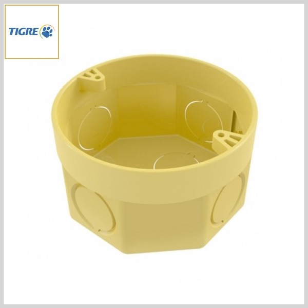 Caixa de Luz 3x3 PVC Tigreflex® Amarelo c/Anel Deslizante
