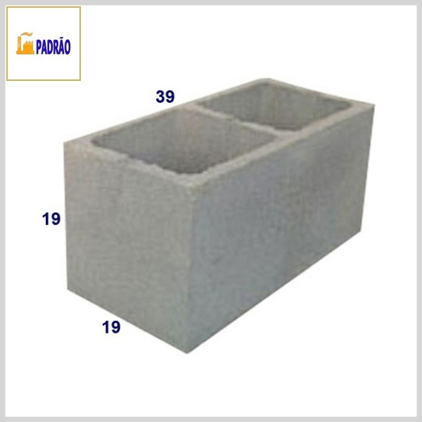 Bloco de Concreto: Vedação Aparente, 19x19x39cm