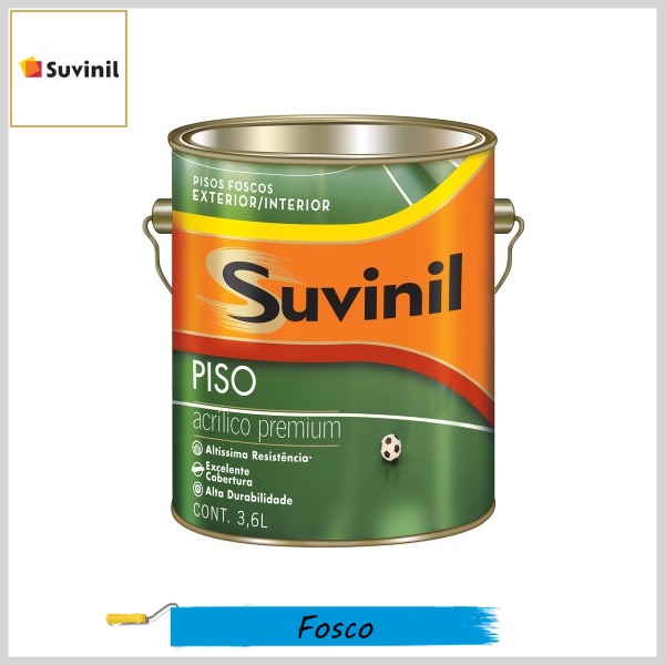 Tinta Acrílica Piso Premium Fosco, Galão 3.6lt