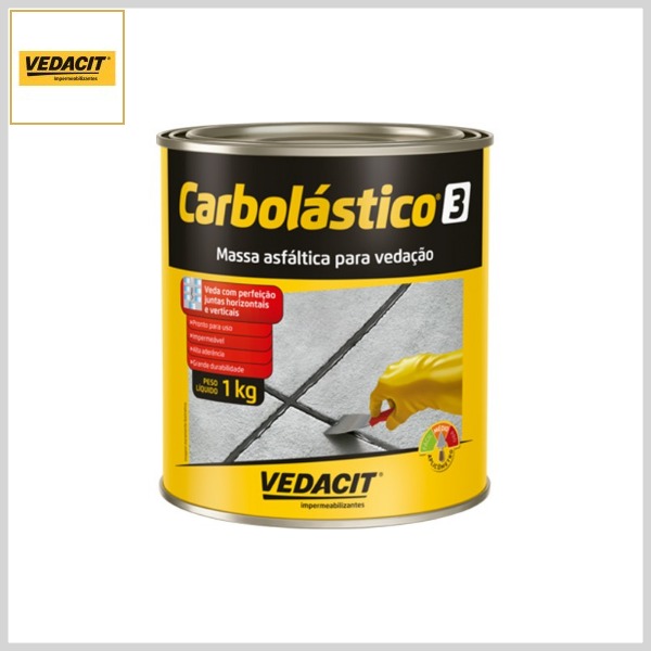 Massa Asfáltica Carbolástico③ p/Vedação, 1kg