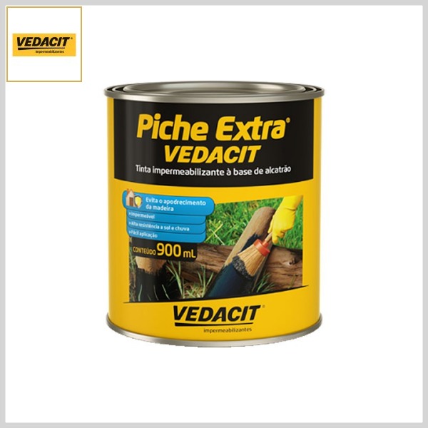 Tinta Impermeável Base Alcatrão Piche Extra Vedacit, 900ml