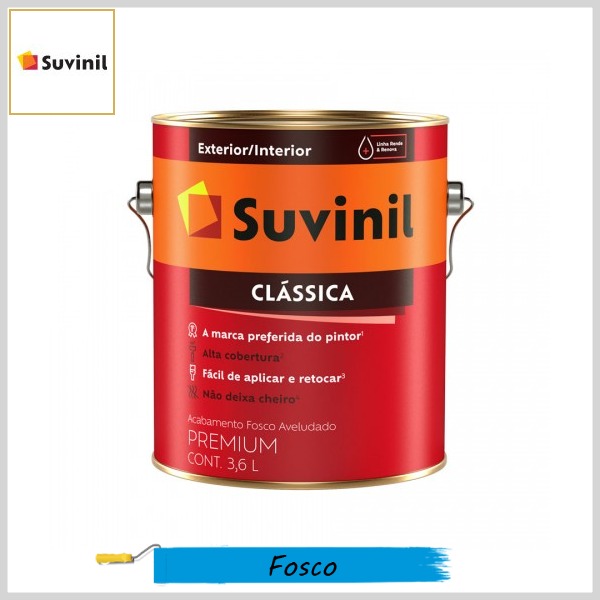 Tinta Látex Clássica Premium Fosco-Aveludado, Galão 3.6lt