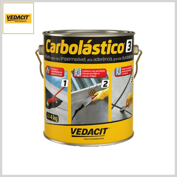Massa Asfáltica Carbolástico③ p/Vedação, 4kg