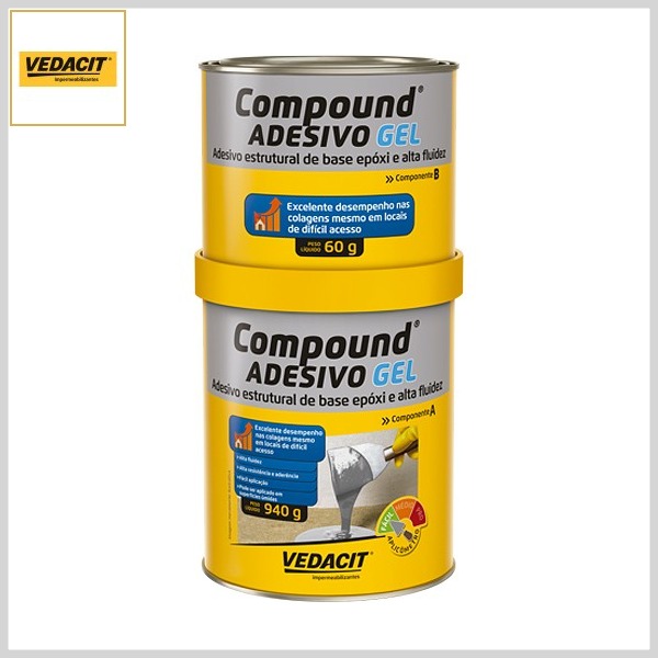 Adesivo Estrutural Compound Gel Base Epóxi, 1kg(A+B)