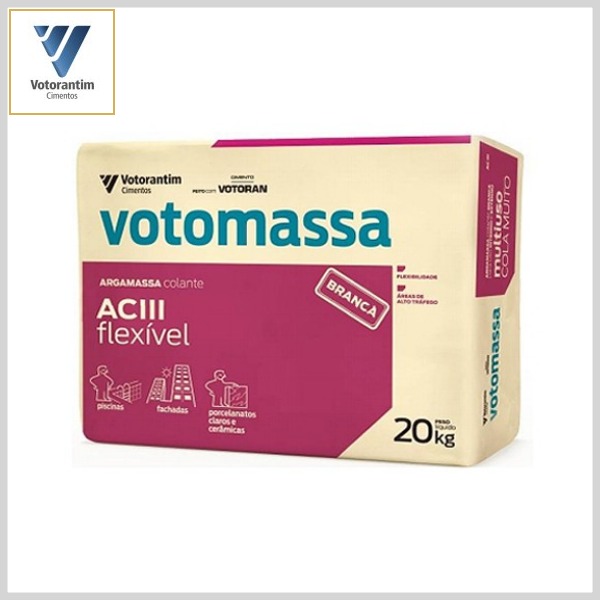 Argamassa Colante: Votomassa, AC-III Flexível Branca 20kg