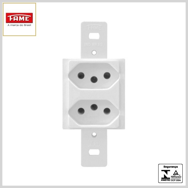 Módulo Elétrico Blanc 2 Tomadas 2P+T Distanciadas