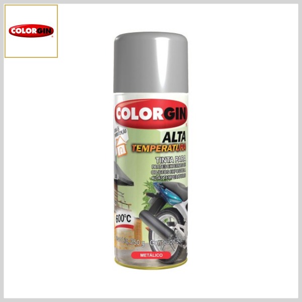 Tinta Spray Alta Temperatura Metálico, Lata 250g_300ml