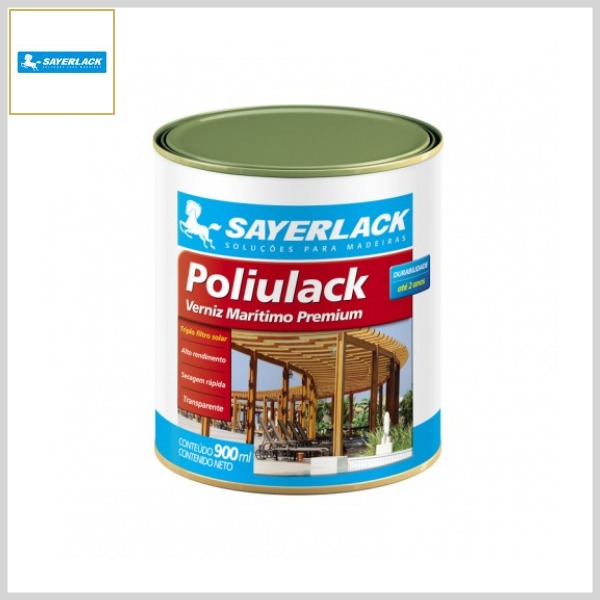 Verniz Marítimo Poliulack Premium (Tripo Filtro Solar, Lata 900 ml)