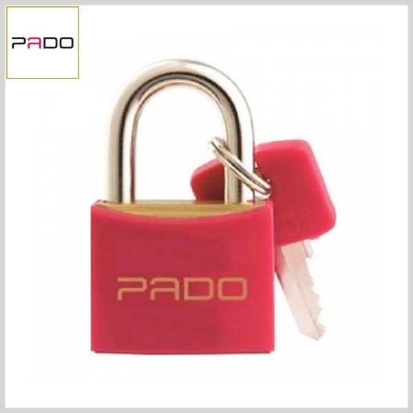 Cadeado Colorido em Latão c/2 Chaves, Rosa