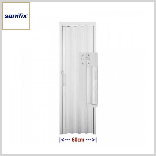 Porta Sanfonada PVC 60cm c/Batente +Puxador/Fecho