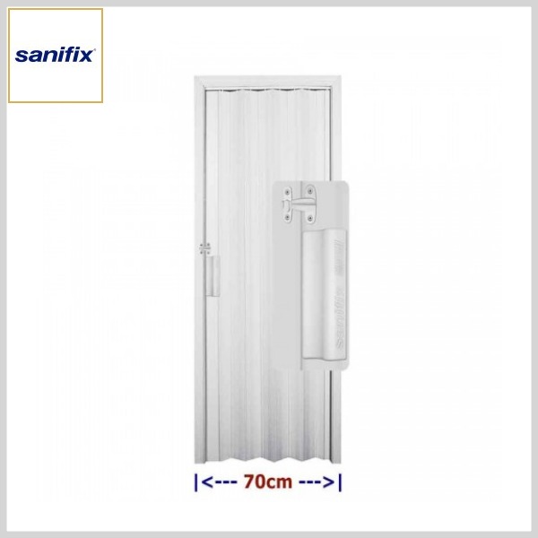 Porta Sanfonada PVC 70cm c/Batente +Puxador/Fecho