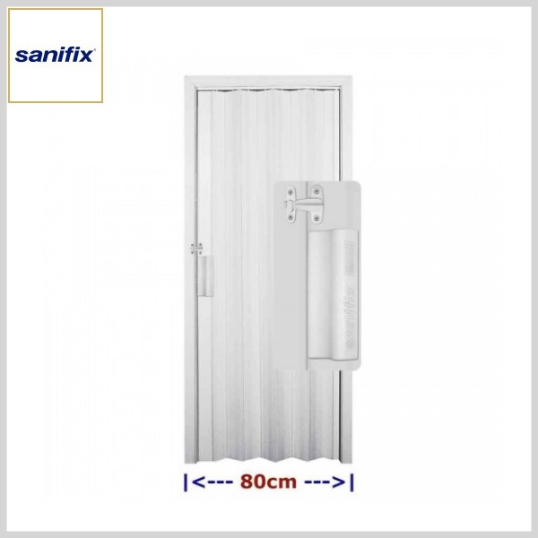 Porta Sanfonada PVC 80cm c/Batente +Puxador/Fecho