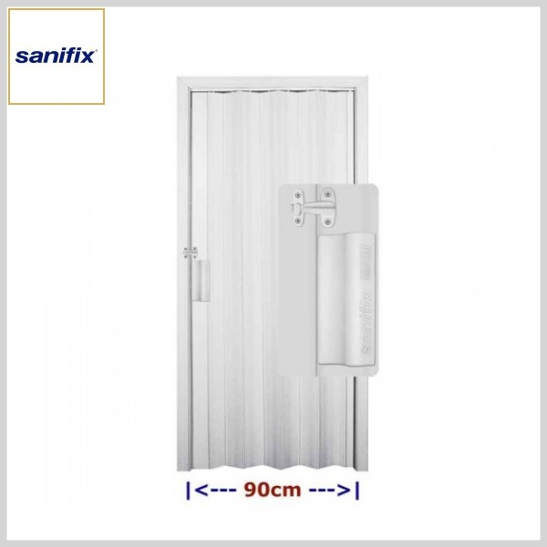 Porta Sanfonada PVC 90cm c/Batente +Puxador/Fecho