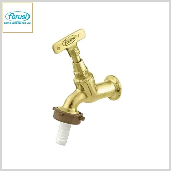 Torneira de Jardim 1128 Básica M18 Parede Curta Dourado