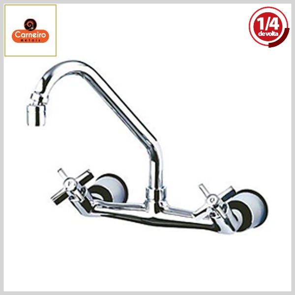Misturador de Cozinha 1245 C55 Royal Parede Bica Alta Móvel 1/4Volta Cromado