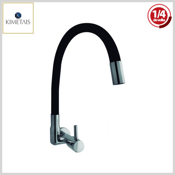 Torneira de Cozinha 1168 C58 Vitacor DelicattaSlim Parede Bica Flexível 1/4Volta Black/Cromado